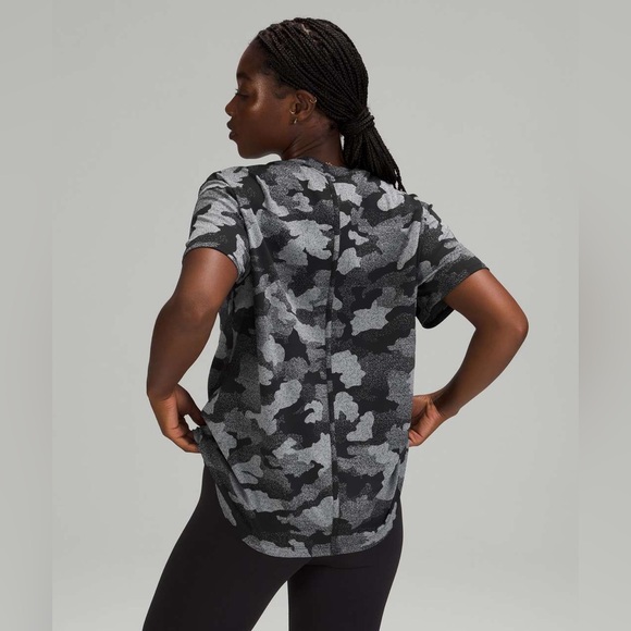 Lululemon All Yours Short Sleeve Training Tee, Heritage speckle camo jacquard. - Picture 4 of 7